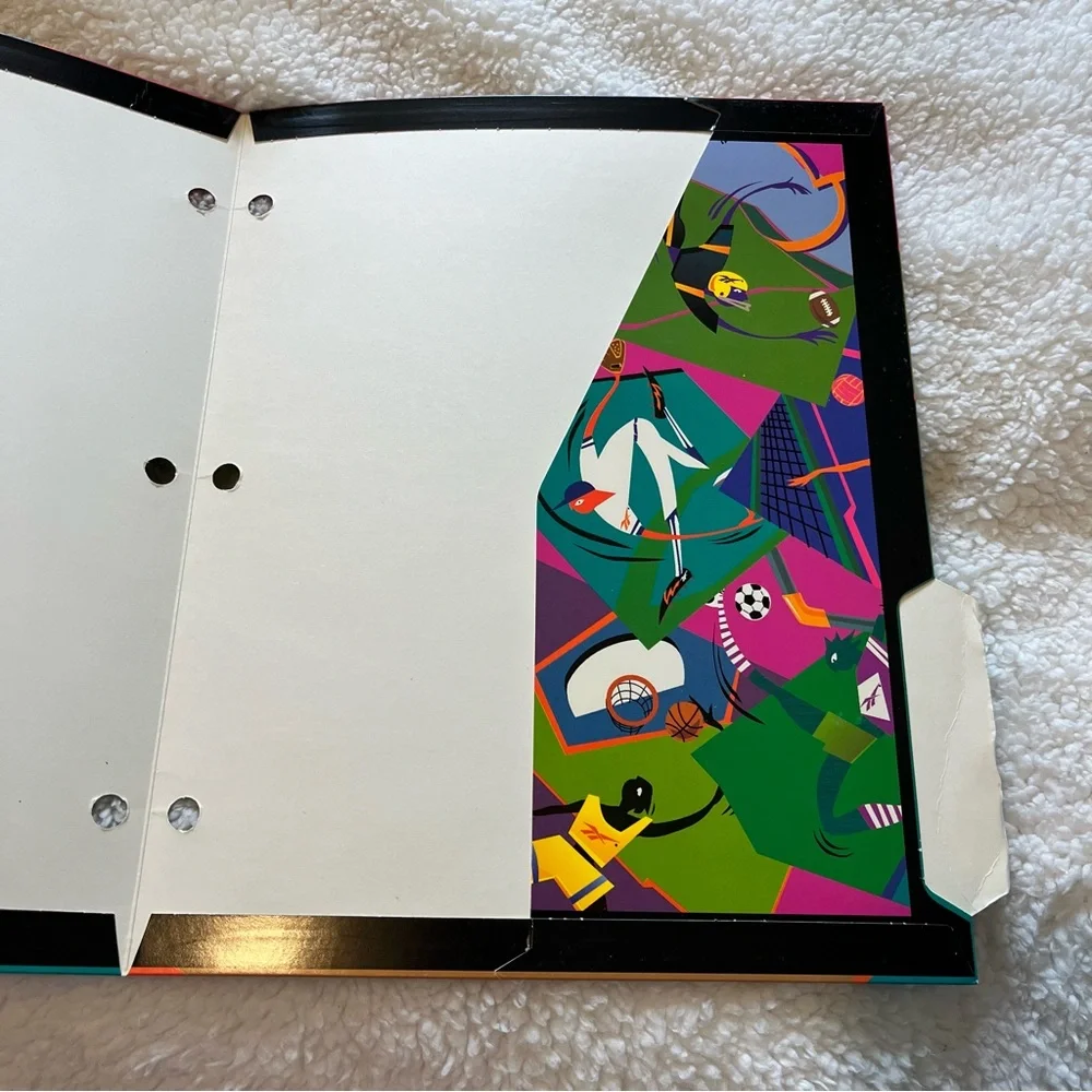 VTG Reebok & Mead 2 Pocket Folders Lot of 2 Sports Colorful 90s School Office
